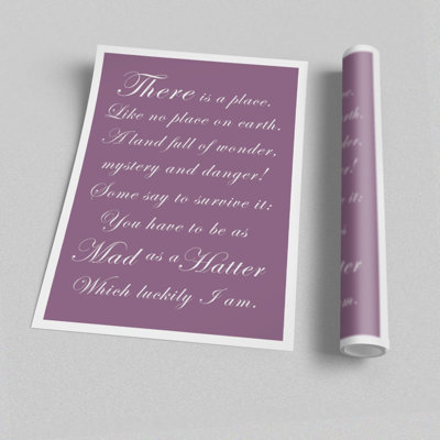 East Urban Home Poster Alice im Wunderland so verrückt wie ein